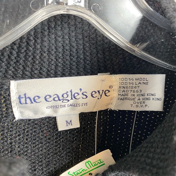Vintage 1992 The Eagle’s Eye Wool Buttoned Christmas Sweater Sz. M Read - Picture 2 of 9